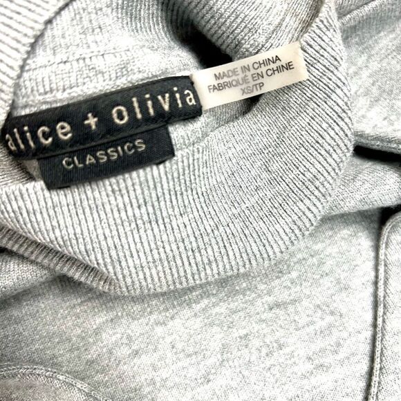 Alice + Olivia Cashmere Blend Open V Turtleneck Sweater - Picture 5 of 10